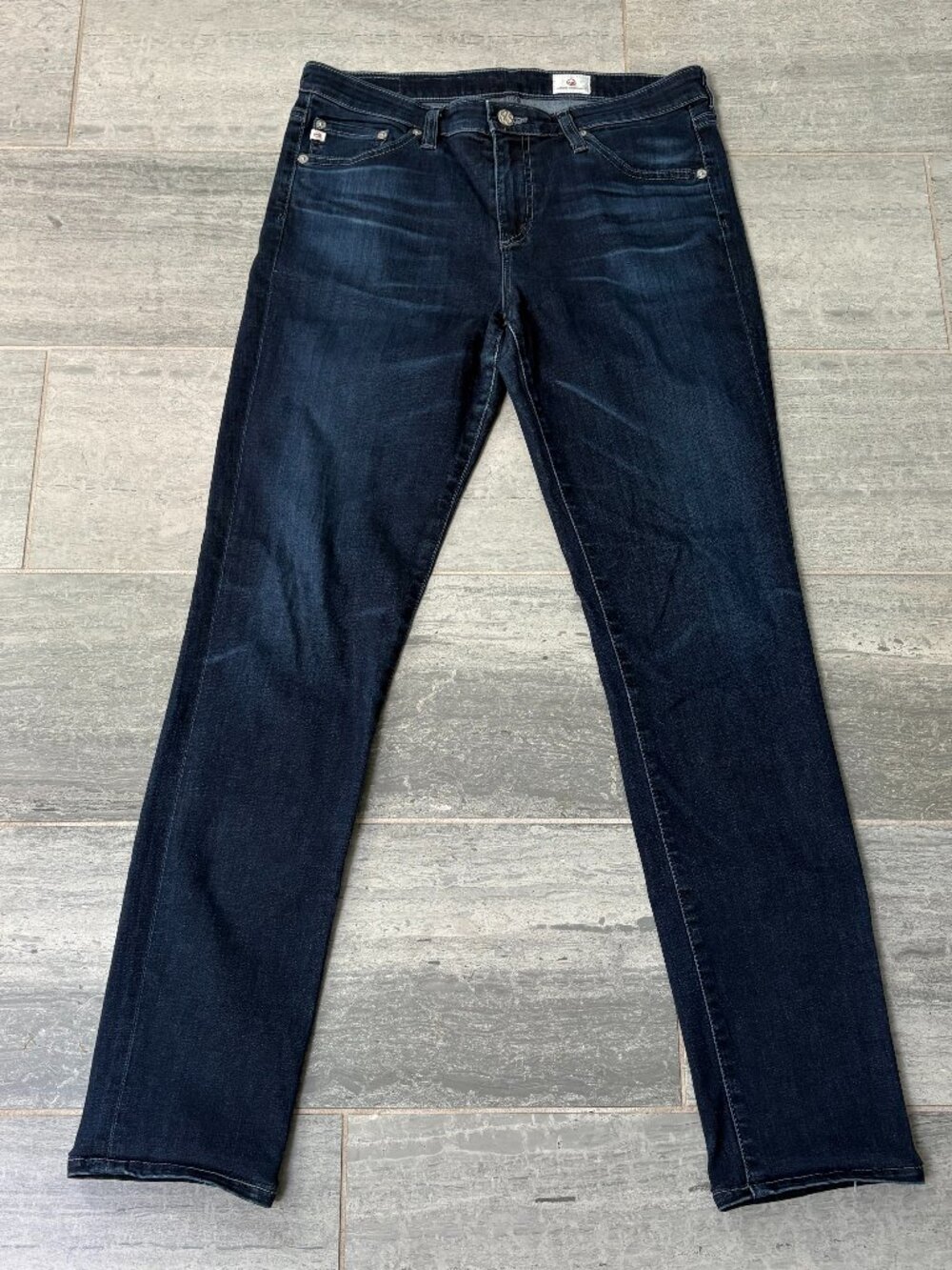 AG Jeans Mid Rise Slim Straight Leg Dark Wash Jeans Size 28R